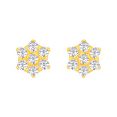 22k Yellow Gold Cubic Zirconia Stud Earrings with gold weight of 1.738g